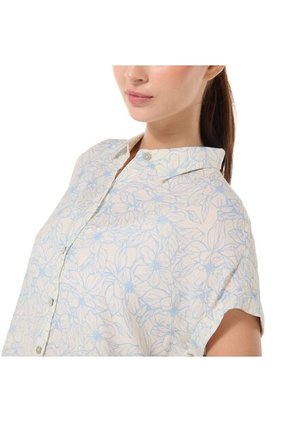 Camisa Manga Corta Lajas Para Mujer Blanca