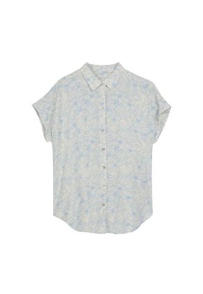 Camisa Manga Corta Lajas Para Mujer Blanca