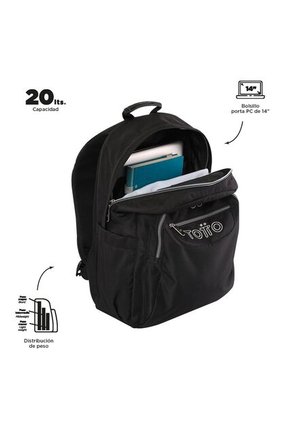 Morral Juvenil Porta PC 14" Acuarela Negro