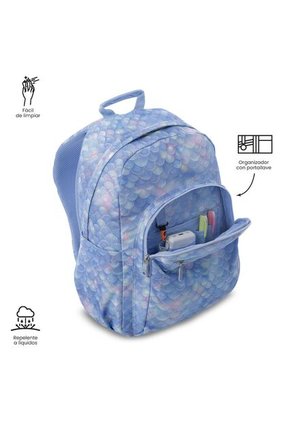 Morral Juvenil Porta PC 14" Acuarela Azul