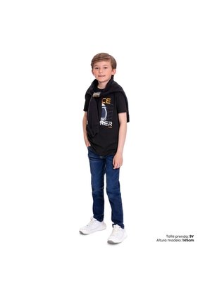 Camiseta Para Niño Proyecty Color Negra