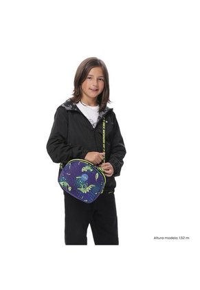 Lonchera Térmica Para Niño Dino Rock Mediano Azul