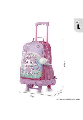 Maleta Para Niña Con Ruedas Magic Spark Grande Rosado