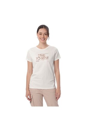Camiseta Estampada Para Mujer Prime Manga Corta Blanco Hueso