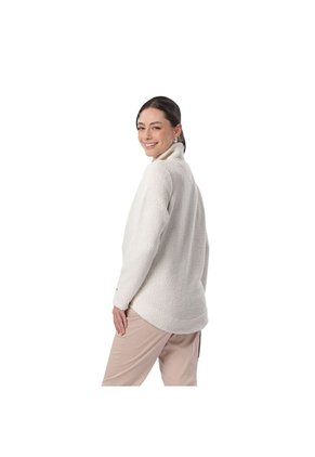 Buzo Con Cremallera Para Mujer Shorel Pullover Blanco Hueso