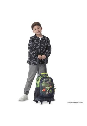 Maleta Para Niño Con Ruedas Explorer Ship Mediano Verde