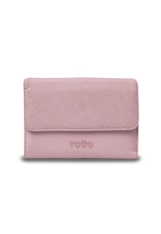 Billetera Mujer Montana Mediana Con RFID Blocker Rosada Totto