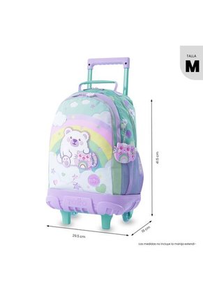 Maleta Para Niña Con Ruedas + Libro Para Colorear Little Magic Arcoíris