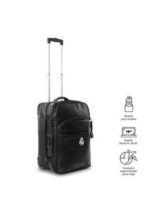 Maleta De Cabina Real Madrid 10 Kilos Negra