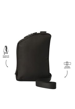 Bolso Para Hombre Ttb Mediano Porta Tablet 10" Negro
