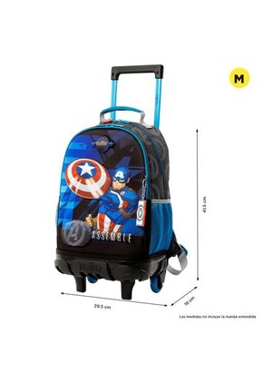 Morral Con Ruedas Niño Avengers Capitán América Mediano Gris