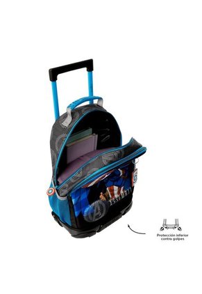 Morral Con Ruedas Niño Avengers Capitán América Mediano Gris