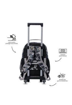 Maleta Para Niño Con Ruedas Star Wars Jedi Mediano Negro