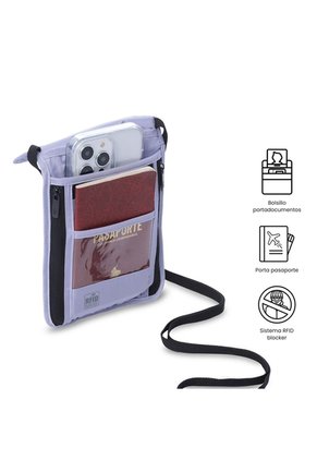 Porta Pasaporte Seguridad Hang Color Morado
