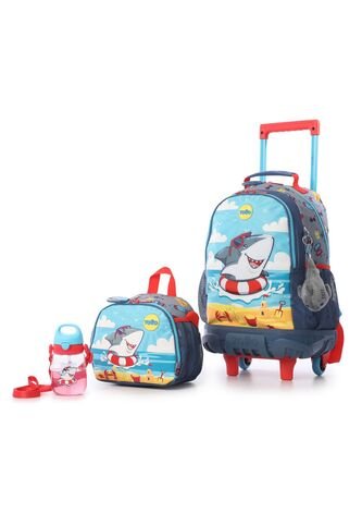 Combo Escolar Morral Con Ruedas Little Surfer, Lonchera Y Botilito Totto