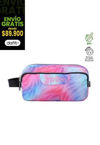 Cartuchera Mujer Agapec Glitter Rosado Totto