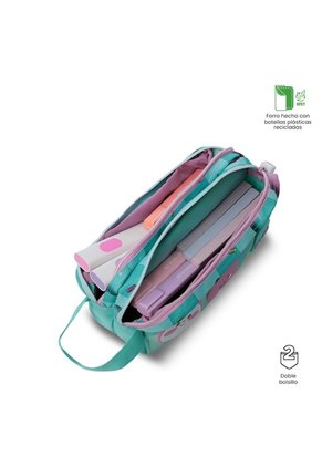 Cartuchera Escolar Grande Para Niña 2 Cuerpos Bunny Pump Azul