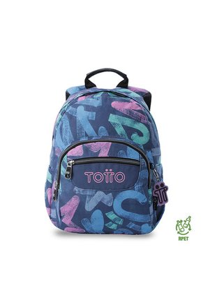 Morral Juvenil Tempera Pequeño Azul Con Corazones