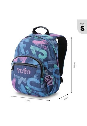 Morral Juvenil Tempera Pequeño Azul Con Corazones