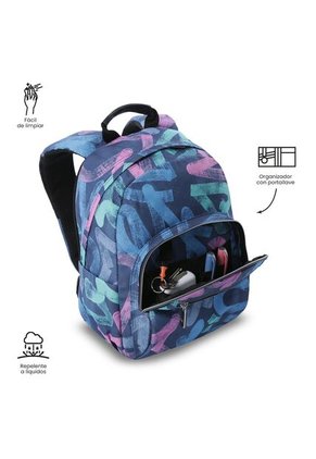 Morral Juvenil Tempera Pequeño Azul Con Corazones