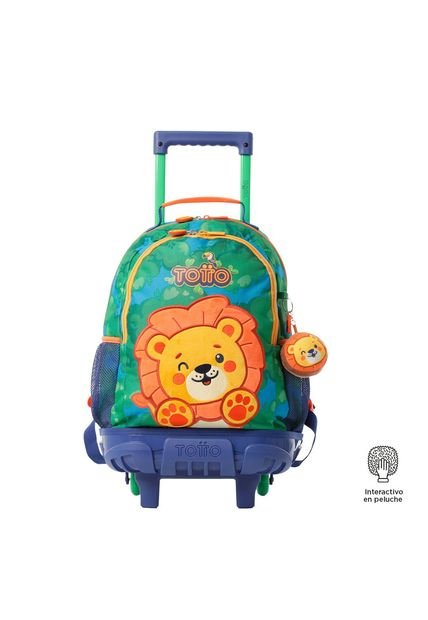 Morral Con Ruedas Niño Little Lion Mediano Azul