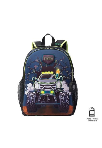 Morral Para Niño Monster Race Grande Negro