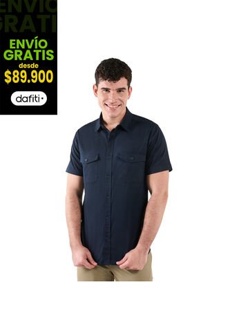 Camisa Para Hombre Manga Corta Garnet Azul Totto