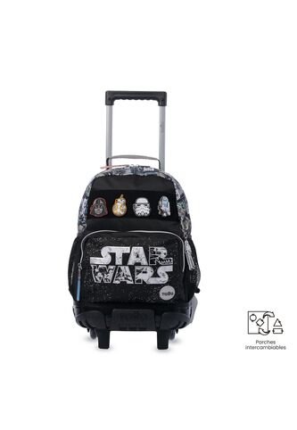 Maleta Para Niño Con Ruedas Star Wars Jedi Mediano Negro Totto