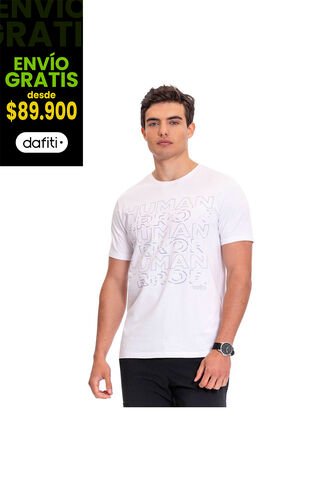 Camiseta Estampada Para Hombre Primen Blanca Totto