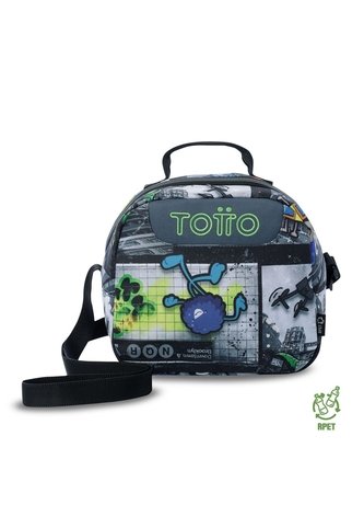 Lonchera Térmica Para Hombre Borrador Mediano Negra Totto