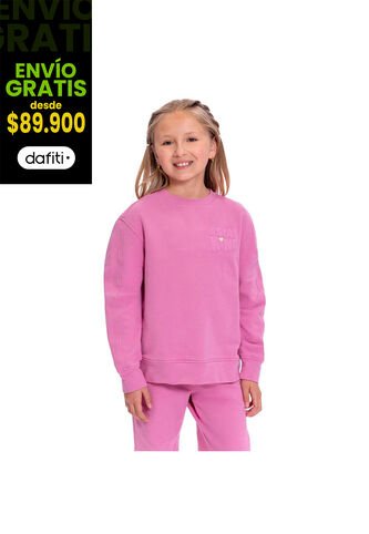 Buzo Cuello Redondo Para Niña Capibara Rosado Totto