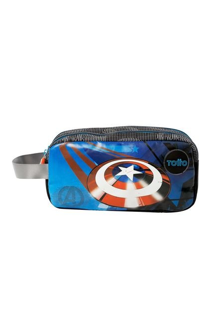 Cartuchera Escolar Para Niño Avengers Capitán América Gris