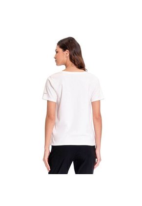 Camiseta Para Mujer Unicolor Viny Manga Corta Blanca