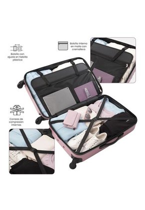 Maleta De 23 Kg 360 Rocka By Totto Mediana Rosada