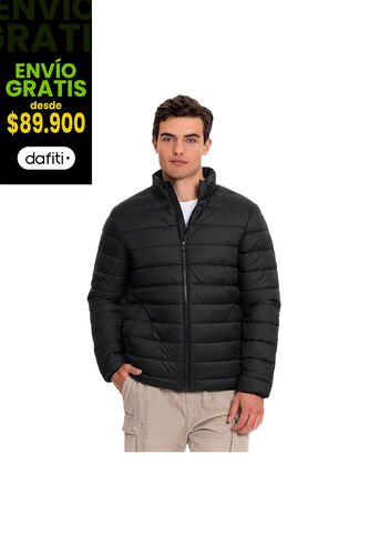 Chaqueta Acolchada Cuello Alto Coloro Negro Para Hombre Totto