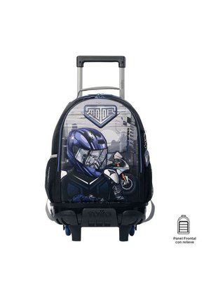 Morral Con Ruedas Niño Helmet Racer Mediano Negro