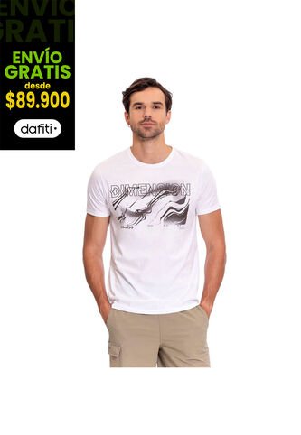 Camiseta Estampada Para Hombre Atena Manga Corta Blanca Totto