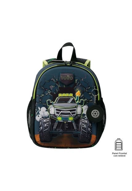 Morral Para Niño Monster Race Pequeño Negro