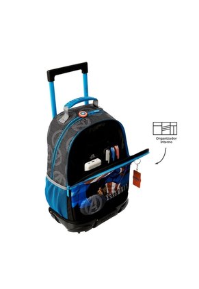 Morral Con Ruedas Niño Avengers Capitán América Mediano Gris