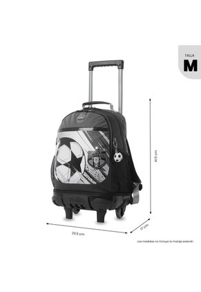Morral Escolar Con Ruedas Champion Mediano Estampado De Fútbol