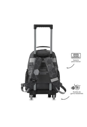 Morral Escolar Con Ruedas Champion Mediano Estampado De Fútbol