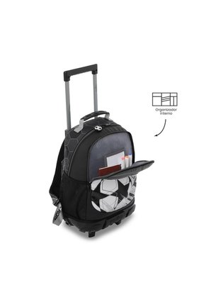 Morral Escolar Con Ruedas Champion Mediano Estampado De Fútbol