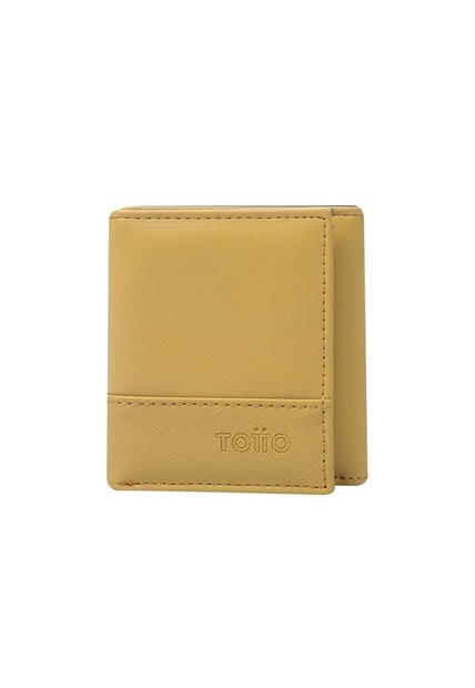 Billetera Para Hombre Saffiano Aqi Amarilla Con RFID Blocker