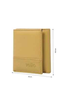 Billetera Para Hombre Saffiano Aqi Amarilla Con RFID Blocker