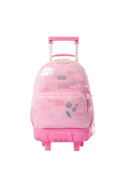 Morral Con Ruedas Niña Majestic Mediano Rosado