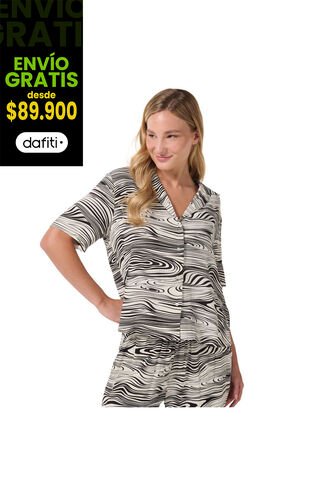 Camisa Manga Corta Brezo Para Mujer Blanca Totto