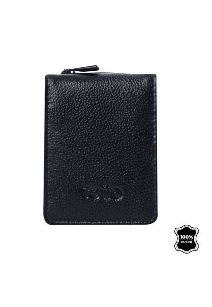 Billetera De Cuero Rawy Con RFID Blocker Negra