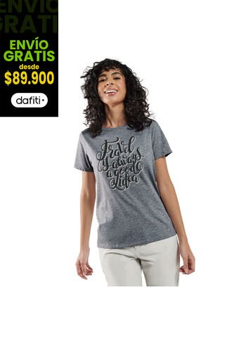Camiseta Para Mujer Thinky Gris Totto