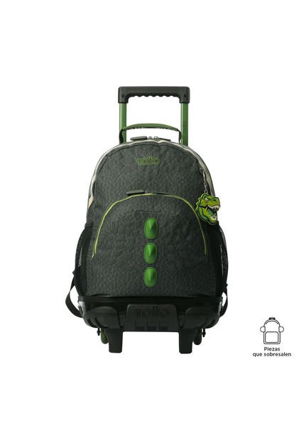 Morral Con Ruedas Niño Dinoland Mediano Gris