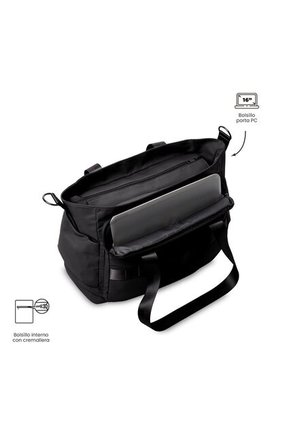 Bolso Para Mujer Maxi Tote Grande Porta PC 16" Negro